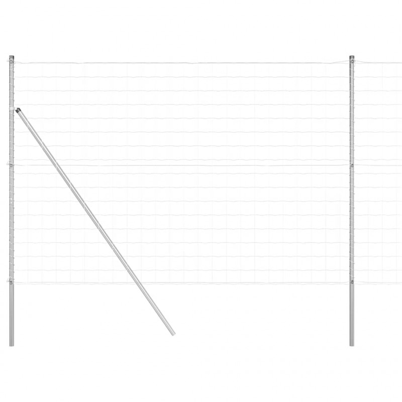 Ogrodzenie z słupkiem Srebrny 1,5 x 10 m Stal i PVC