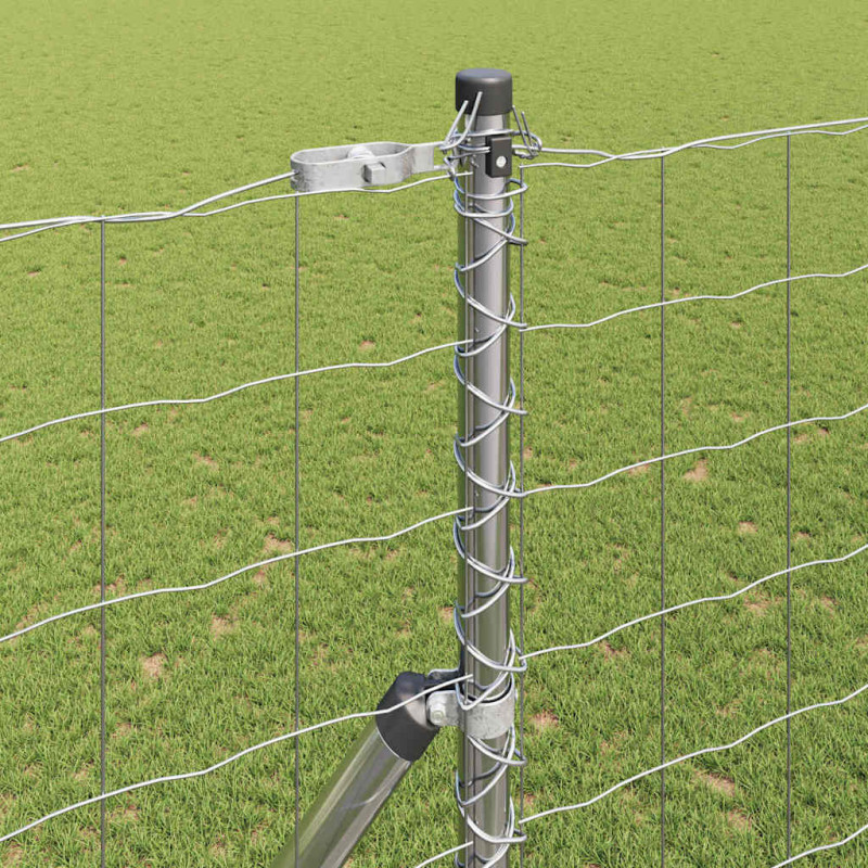 Ogrodzenie z słupkiem Srebrny 1,5 x 10 m Stal i PVC