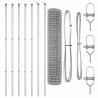 Ogrodzenie z słupkiem Srebrny 1,5 x 10 m Stal i PVC