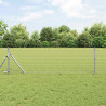 Ogrodzenie z słupkiem Srebrny 0,6 x 25 m Stal i PVC