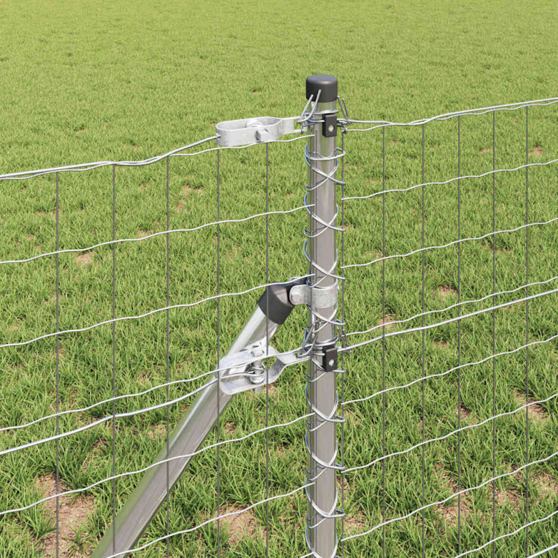 Ogrodzenie z słupkiem Srebrny 0,6 x 25 m Stal i PVC