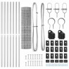 Ogrodzenie z słupkiem Srebrny 1 x 25 m Stal i PVC