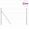 Ogrodzenie z słupkiem Srebrny 0,4 x 25 m Stal i PVC