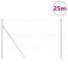 Ogrodzenie z słupkiem Srebrny 1,2 x 25 m Stal i PVC