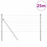 Ogrodzenie z słupkiem Srebrny 0,6 x 25 m Stal i PVC