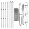 Ogrodzenie z słupkiem Srebrny 0,4 x 50 m Stal i PVC