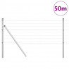 Ogrodzenie z słupkiem Srebrny 0,4 x 50 m Stal i PVC