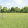 Ogrodzenie z słupkiem Srebrny 0,4 x 50 m Stal i PVC