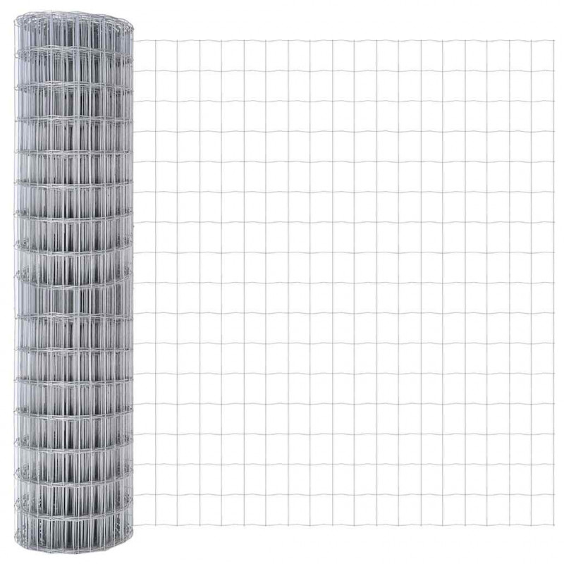Ogrodzenie z słupkiem Srebrny 1 x 10 m Stal i PVC