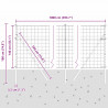 Ogrodzenie z słupkiem Srebrny 1,4 x 10 m Stal i PVC