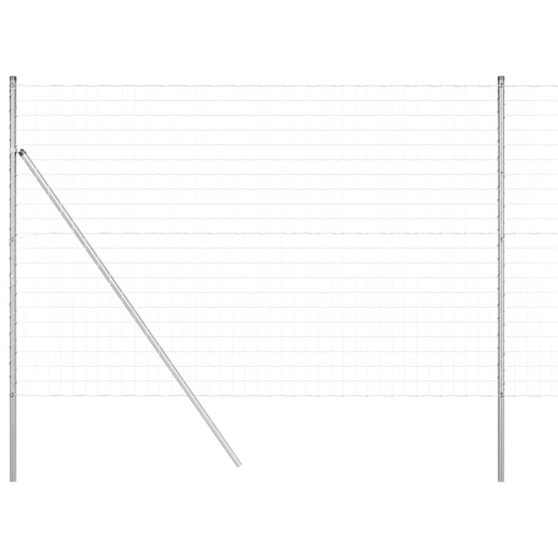 Ogrodzenie z słupkiem Srebrny 1,5 x 10 m Stal i PVC