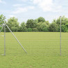 Ogrodzenie z słupkiem Srebrny 1,6 x 10 m Stal i PVC