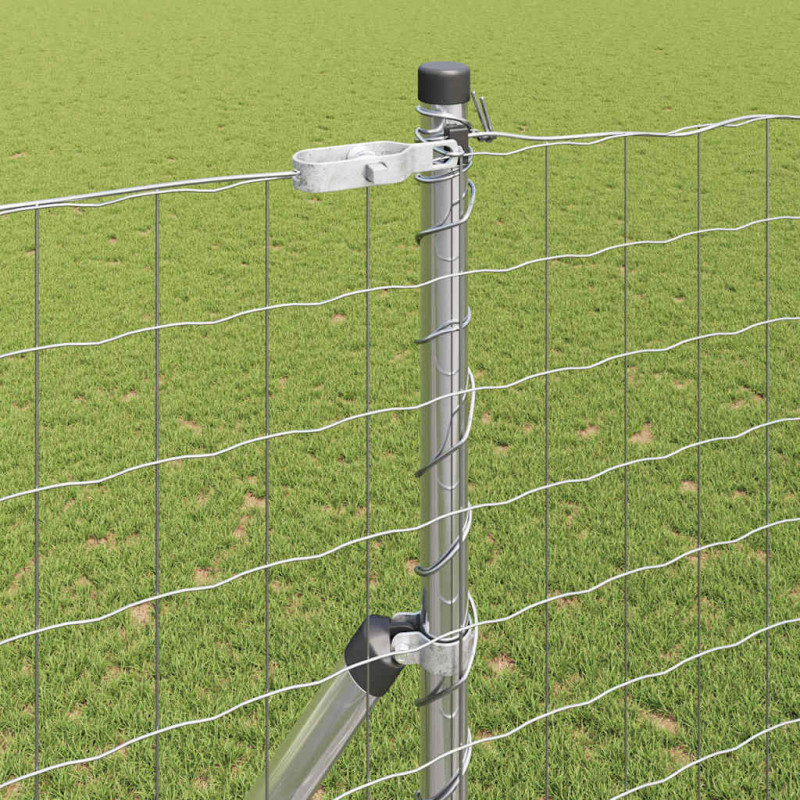 Ogrodzenie z słupkiem Srebrny 1,6 x 10 m Stal i PVC