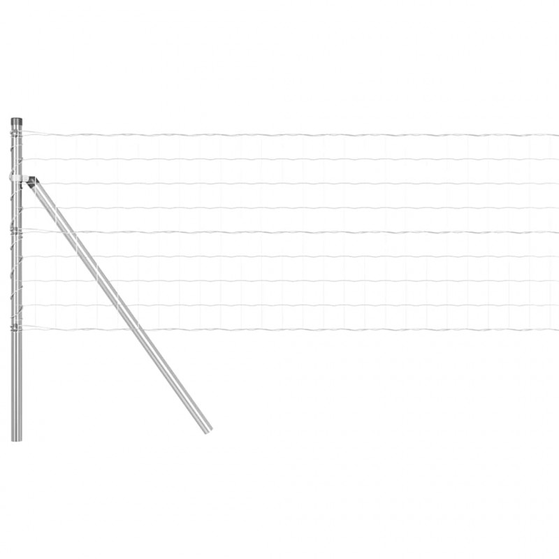 Ogrodzenie z słupkiem Srebrny 0,6 x 25 m Stal i PVC