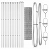 Ogrodzenie z słupkiem Srebrny 1,2 x 25 m Stal i PVC