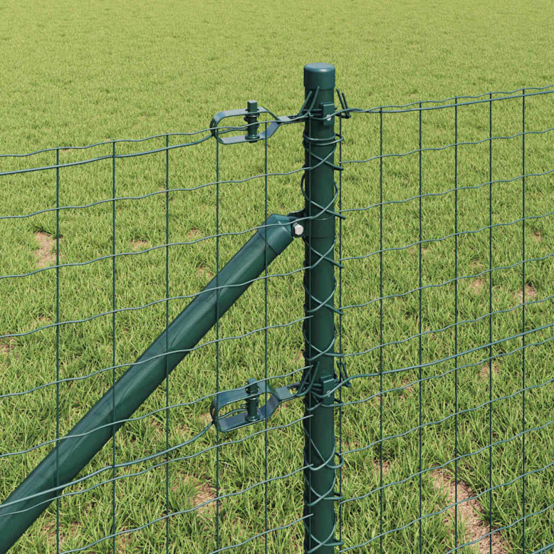 Ogrodzenie z słupkiem Zielony 0,6 x 10 m Stal i PVC