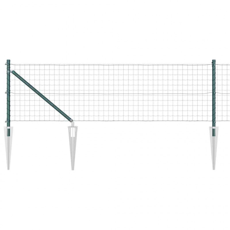 Ogrodzenie z słupkiem Zielony 0,8 x 10 m Stal i PVC
