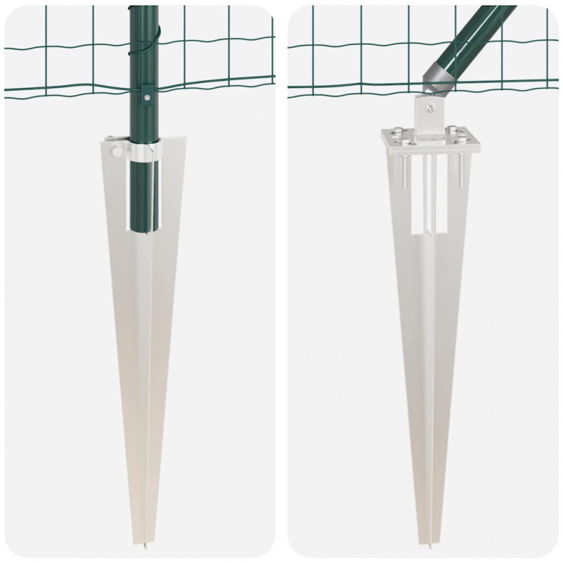 Ogrodzenie z słupkiem Zielony 1 x 10 m Stal i PVC