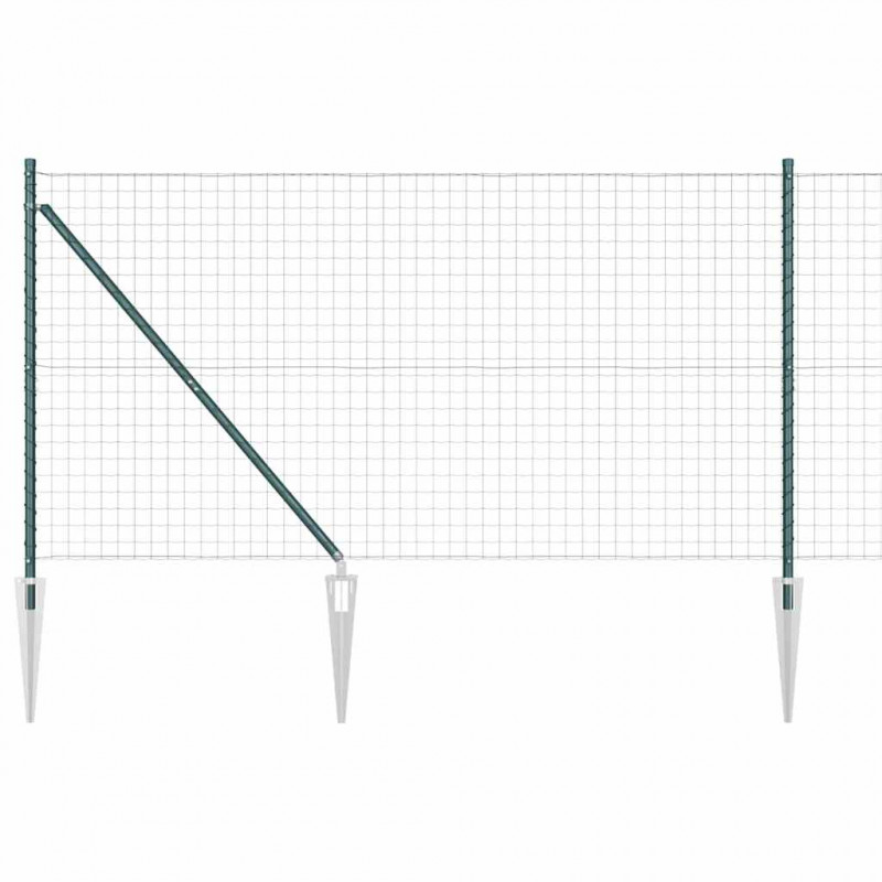Ogrodzenie z słupkiem Zielony 1,4 x 10 m Stal i PVC