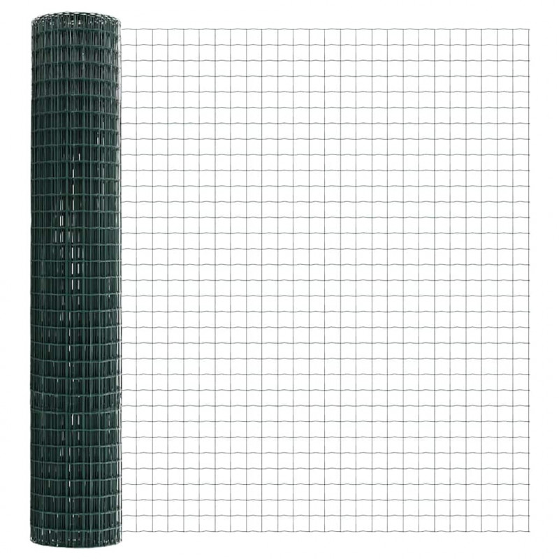 Ogrodzenie z słupkiem Zielony 1,6 x 10 m Stal i PVC