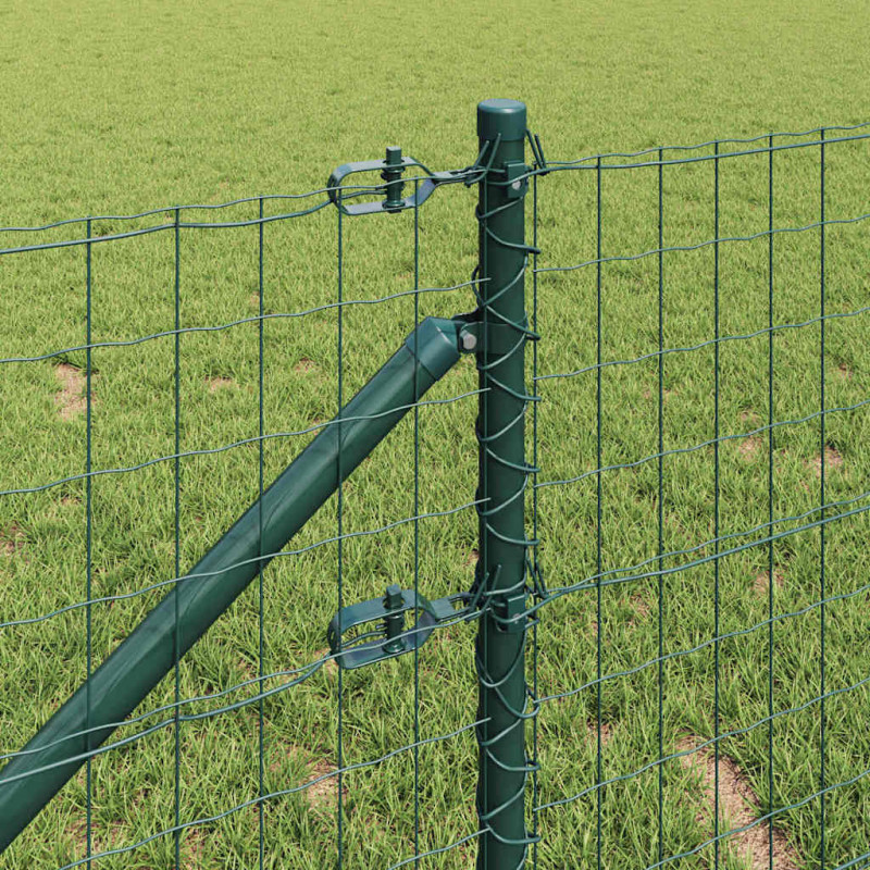 Ogrodzenie z słupkiem Zielony 0,8 x 10 m Stal i PVC