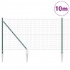 Ogrodzenie z słupkiem Zielony 1 x 10 m Stal i PVC
