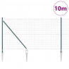 Ogrodzenie z słupkiem Zielony 1,2 x 10 m Stal i PVC