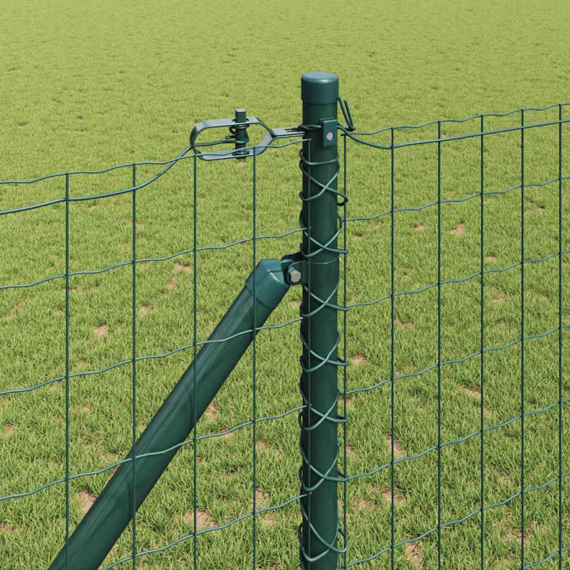 Ogrodzenie z słupkiem Zielony 1,2 x 10 m Stal i PVC