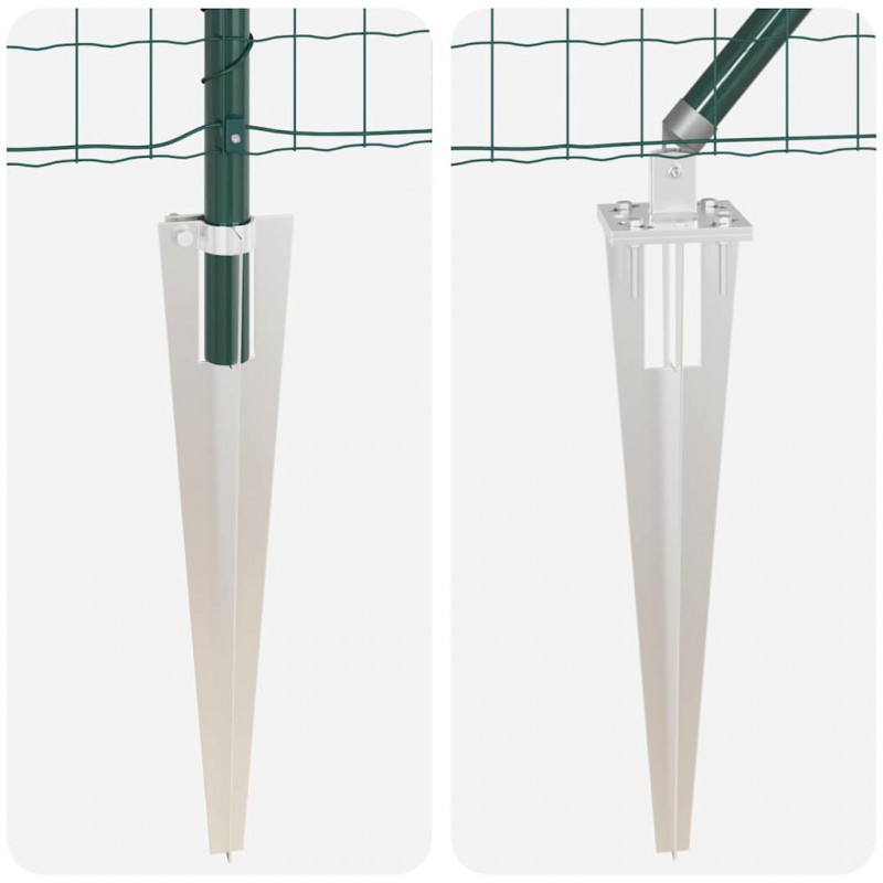 Ogrodzenie z słupkiem Zielony 1,5 x 10 m Stal i PVC