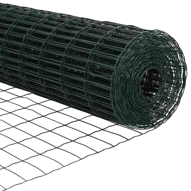 Ogrodzenie z słupkiem Zielony 0,6 x 10 m Stal i PVC