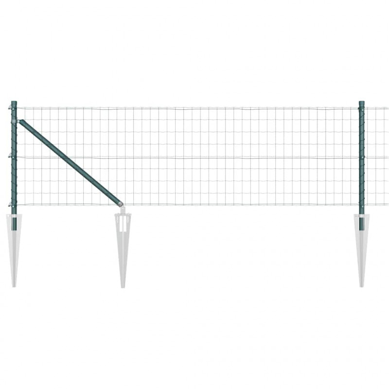 Ogrodzenie z słupkiem Zielony 0,8 x 10 m Stal i PVC