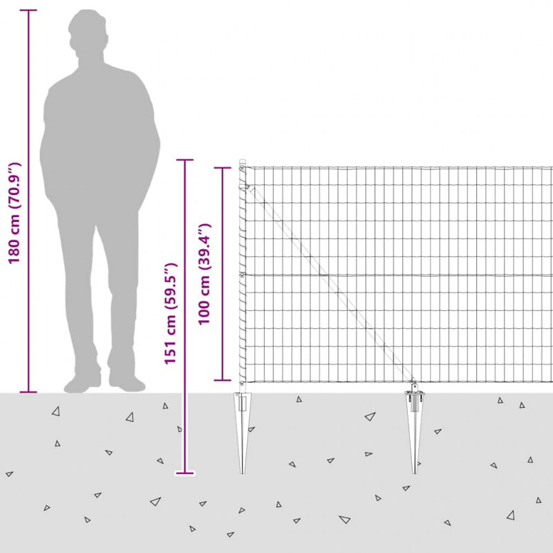 Ogrodzenie z słupkiem Zielony 1 x 10 m Stal i PVC
