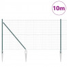 Ogrodzenie z słupkiem Zielony 1,2 x 10 m Stal i PVC