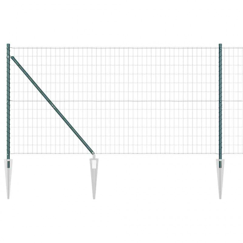 Ogrodzenie z słupkiem Zielony 1,4 x 10 m Stal i PVC