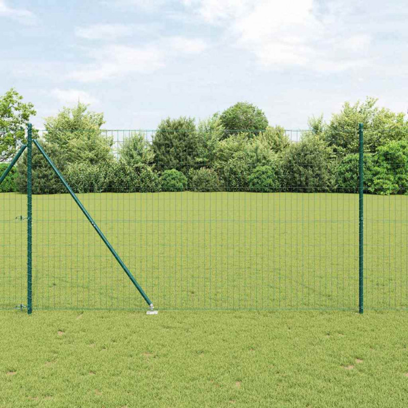 Ogrodzenie z słupkiem Zielony 1,5 x 10 m Stal i PVC
