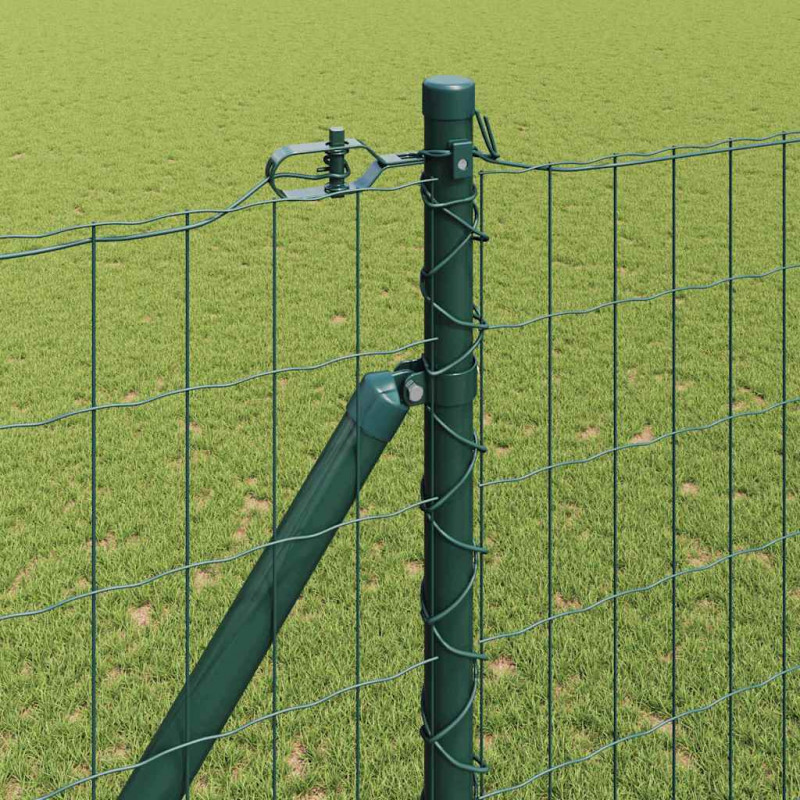 Ogrodzenie z słupkiem Zielony 1,5 x 10 m Stal i PVC