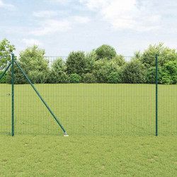 Ogrodzenie z słupkiem Zielony 1,6 x 10 m Stal i PVC