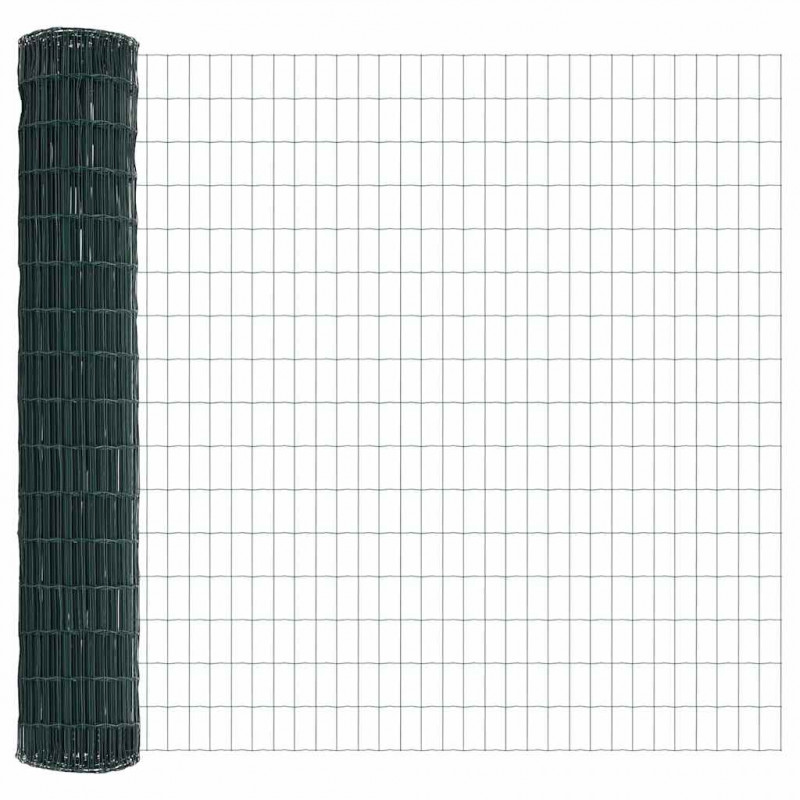 Ogrodzenie z słupkiem Zielony 1,6 x 10 m Stal i PVC