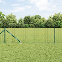 Ogrodzenie z słupkiem Zielony 0,8 x 10 m Stal i PVC