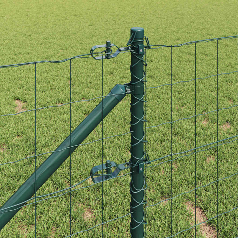 Ogrodzenie z słupkiem Zielony 0,8 x 10 m Stal i PVC