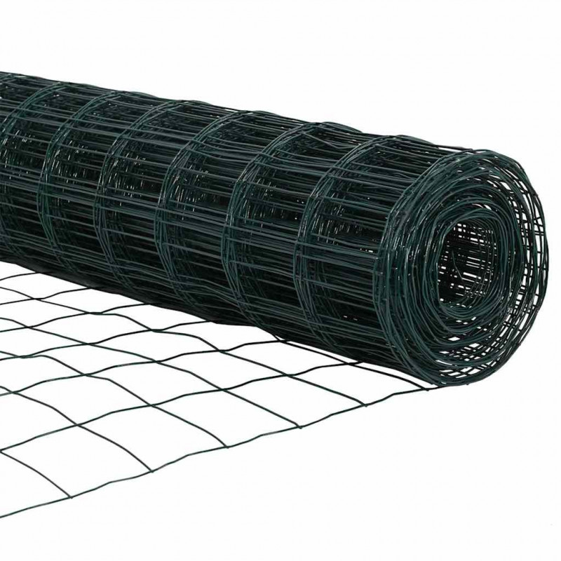 Ogrodzenie z słupkiem Zielony 0,8 x 10 m Stal i PVC