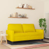 Sofa 2-osobowa, żółta, 140 cm, tapicerowana aksamitem