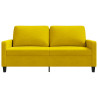 Sofa 2-osobowa, żółta, 140 cm, tapicerowana aksamitem