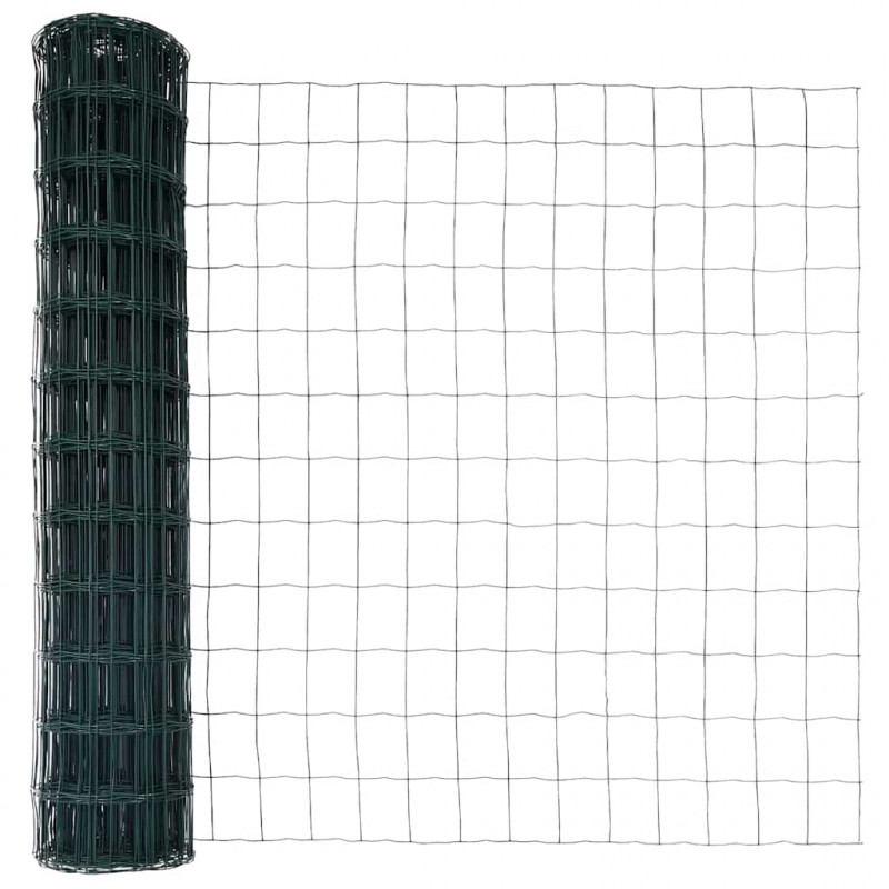 Ogrodzenie z słupkiem Zielony 1,2 x 10 m Stal i PVC