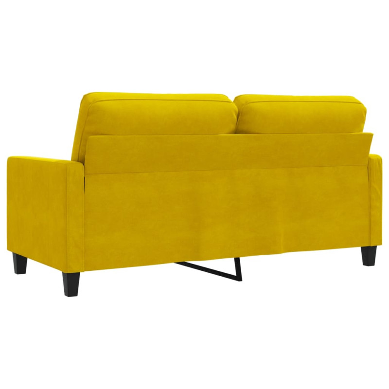 Sofa 2-osobowa, żółta, 140 cm, tapicerowana aksamitem
