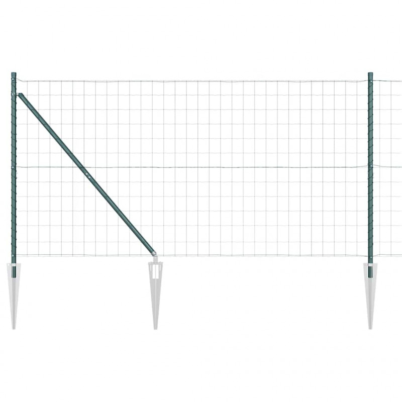 Ogrodzenie z słupkiem Zielony 1,4 x 10 m Stal i PVC