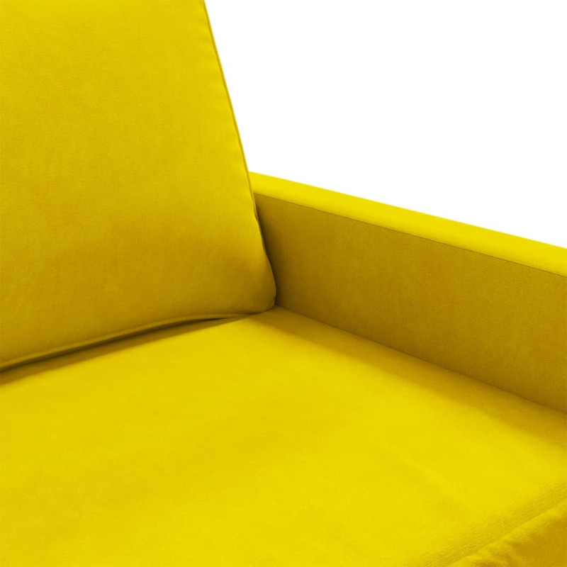 Sofa 2-osobowa, żółta, 140 cm, tapicerowana aksamitem
