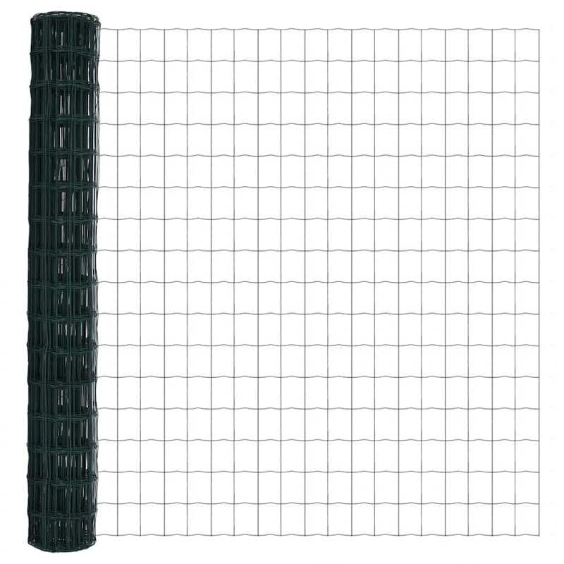 Ogrodzenie z słupkiem Zielony 1,5 x 10 m Stal i PVC