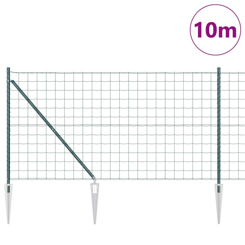 Ogrodzenie z słupkiem Zielony 1,2 x 10 m Stal
