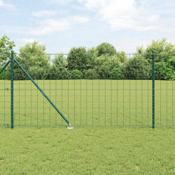 Ogrodzenie z słupkiem Zielony 1,4 x 10 m Stal i PVC